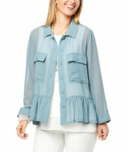 Outlet 🎉 MarlaWynne WynneLayers Chiffon Utility Jacket Olive ✔️ -Outlet MarlaWynne Sales unnamed file 1075