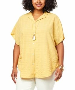 Best Sale 🌟 MarlaWynne WynneLayers Pucker Plaid Button-Front 👕 Shirt Cloud 😉 -Outlet MarlaWynne Sales unnamed file 1078