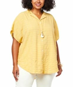 Best Sale 🌟 MarlaWynne WynneLayers Pucker Plaid Button-Front 👕 Shirt Cloud 😉 -Outlet MarlaWynne Sales unnamed file 1081