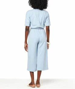 Hot Sale 💯 MarlaWynne WynneLounge Baby French Terry Tie-Waist Jumpsuit Indigo 😉 -Outlet MarlaWynne Sales unnamed file 1094