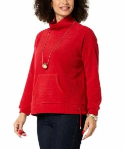 Wholesale ⭐ MarlaWynne WynneLayers Plush Ottoman Knit Mock-Neck Top With Drawstring Inky Blue ⌛ -Outlet MarlaWynne Sales unnamed file 11