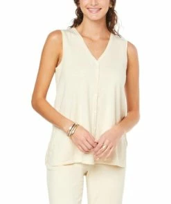 Outlet 👍 MarlaWynne WynneLayers Sweater Knit Button-Down Tank Parchment 🤩 -Outlet MarlaWynne Sales unnamed file 1118