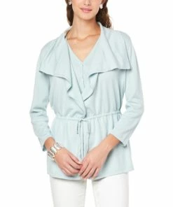 Cheapest ๐ MarlaWynne WynneLayers Drape Front Sweater Knit Cardigan Shell Pink ๐