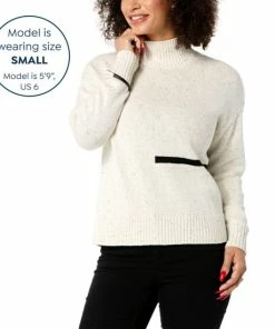 Coupon 🥰 MarlaWynne WynneLayers Cotton-Blend Intarsia Stripe Mock-Neck Sweater Khaki 💯 -Outlet MarlaWynne Sales unnamed file 113
