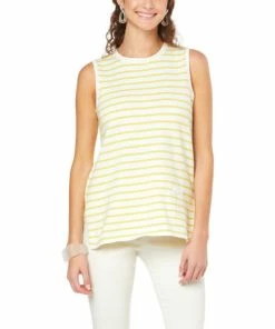 Budget 🥰 MarlaWynne WynneLayers Cotton Sweater Knit Tank With Pocket Sand/cloud Stripe 👏 -Outlet MarlaWynne Sales unnamed file 1130