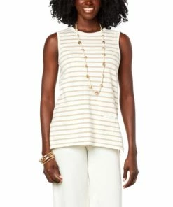 Budget 🥰 MarlaWynne WynneLayers Cotton Sweater Knit Tank With Pocket Sand/cloud Stripe 👏 -Outlet MarlaWynne Sales unnamed file 1131