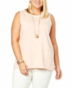 Budget 🥰 MarlaWynne WynneLayers Cotton Sweater Knit Tank With Pocket Sand/cloud Stripe 👏 -Outlet MarlaWynne Sales unnamed file 1132