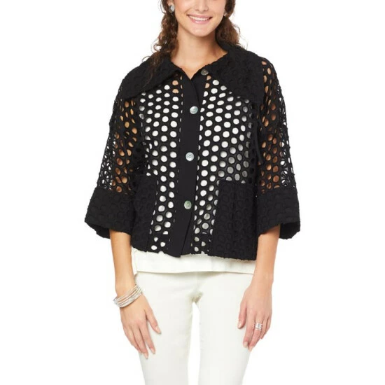 New 🌟 MarlaWynne WynneLayers Eyelet Novelty Jacket Cloud 🎉 6 New 🌟 MarlaWynne WynneLayers Eyelet Novelty Jacket Cloud 🎉 - Image 4