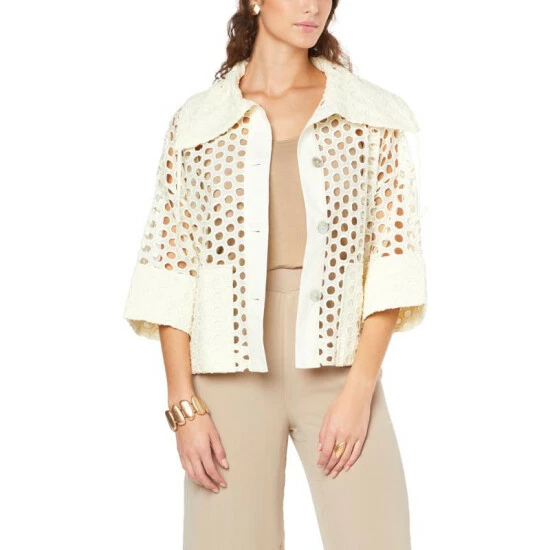 New 🌟 MarlaWynne WynneLayers Eyelet Novelty Jacket Cloud 🎉 7 New 🌟 MarlaWynne WynneLayers Eyelet Novelty Jacket Cloud 🎉 - Image 5