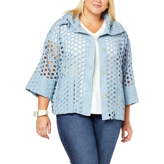 New 🌟 MarlaWynne WynneLayers Eyelet Novelty Jacket Cloud 🎉 8 New 🌟 MarlaWynne WynneLayers Eyelet Novelty Jacket Cloud 🎉 - Image 6