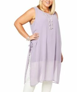Outlet ⌛ MarlaWynne WynneLayers Mixed Media Tunic With Chiffon Overlay Lavender 👏 -Outlet MarlaWynne Sales unnamed file 1149