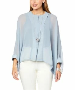 Budget 😍 MarlaWynne WynneLayers Unstructured Chiffon 👕 Shirt With Double Placket Black 🤩