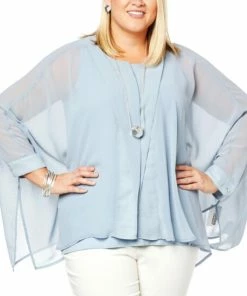 Budget 😍 MarlaWynne WynneLayers Unstructured Chiffon 👕 Shirt With Double Placket Black 🤩 -Outlet MarlaWynne Sales unnamed file 1156