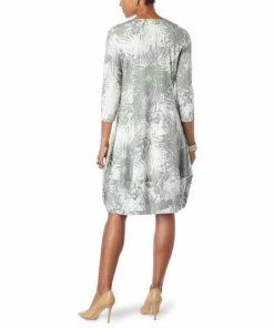 New 👏 MarlaWynne WynneLayers 3/4-Sleeve Jersey Knit Balloon 👗 Dress Black/cloud 💯 -Outlet MarlaWynne Sales unnamed file 1222