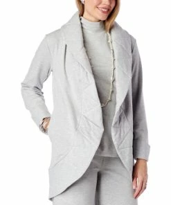 Hot Sale 🎁 MarlaWynne WynneLayers French Terry Quilted Cocoon Topper Light Heather Gray 😍