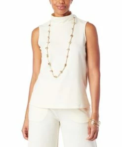 Promo 🔥 MarlaWynne WynneLayers Mock-Neck Sleeveless Top Ecru 🔔 -Outlet MarlaWynne Sales unnamed file 1255