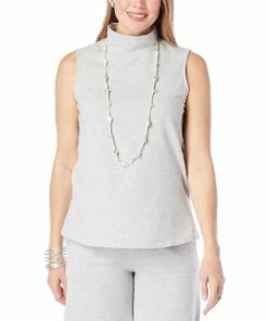 Promo 🔥 MarlaWynne WynneLayers Mock-Neck Sleeveless Top Ecru 🔔 -Outlet MarlaWynne Sales unnamed file 1257