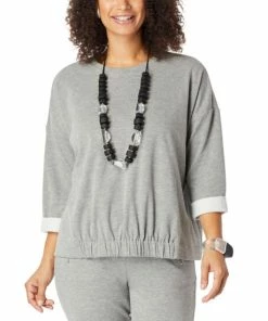 Best Pirce 👍 MarlaWynne WynneLayers Microfleece Gathered-Hem Top Rose 🔥