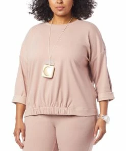 Best Pirce 👍 MarlaWynne WynneLayers Microfleece Gathered-Hem Top Rose 🔥 -Outlet MarlaWynne Sales unnamed file 1282