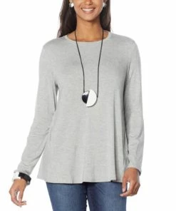 Discount 🎁 MarlaWynne Jersey Knit Butterfly Tee With Pockets Light Heather Gray ❤️ -Outlet MarlaWynne Sales unnamed file 1318