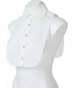 Discount ⌛ MarlaWynne WynneLayers Stretch Poplin Pop-Under Collared Dickey White ✨