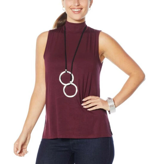 New ๐ MarlaWynne WynneLayers Mock-Neck Sleeveless Top Burgundy โญ 7 New ๐ MarlaWynne WynneLayers Mock-Neck Sleeveless Top Burgundy โญ - Image 5