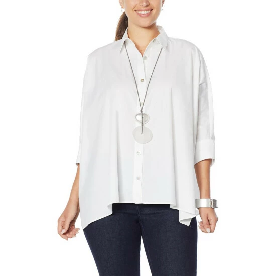 Budget π₯° MarlaWynne WynneLayers Unconstructed Button-Up Poplin π Shirt White π 3 Budget π₯° MarlaWynne WynneLayers Unconstructed Button-Up Poplin π Shirt White π