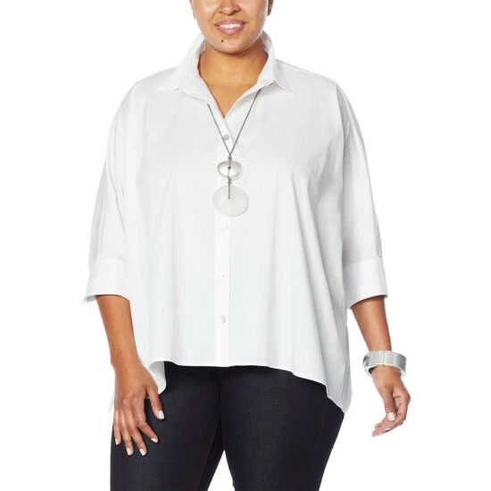Budget π₯° MarlaWynne WynneLayers Unconstructed Button-Up Poplin π Shirt White π 4 Budget π₯° MarlaWynne WynneLayers Unconstructed Button-Up Poplin π Shirt White π - Image 2