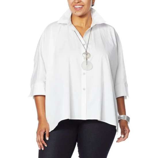 Budget π₯° MarlaWynne WynneLayers Unconstructed Button-Up Poplin π Shirt White π 5 Budget π₯° MarlaWynne WynneLayers Unconstructed Button-Up Poplin π Shirt White π - Image 3