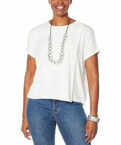 Brand new 🌟 MarlaWynne WynneLayers Overlapping Jersey Knit Top Light Heather Gray 👍 -Outlet MarlaWynne Sales unnamed file 1366