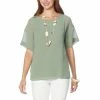 Flash Sale 💯 MarlaWynne WynneLayers Short-Sleeve Chiffon Tee With Pocket Basil 🔥 -Outlet MarlaWynne Sales unnamed file 1370