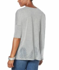 Hot Sale 🎁 MarlaWynne WynneLayers Burnout Knit Poncho Top Light Heather Gray ✨ -Outlet MarlaWynne Sales unnamed file 1395