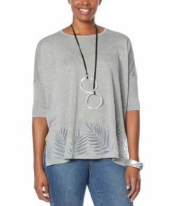 Hot Sale 🎁 MarlaWynne WynneLayers Burnout Knit Poncho Top Light Heather Gray ✨ -Outlet MarlaWynne Sales unnamed file 1398