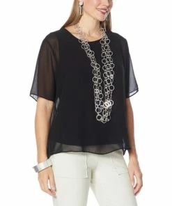 Cheap ⌛ MarlaWynne WynneLayers Double Layer Chiffon Tee Black ✔️ -Outlet MarlaWynne Sales unnamed file 1407