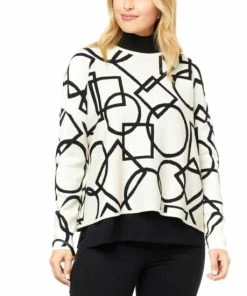 Discount 🧨 MarlaWynne WynneLayers Geometric Pattern Jacquard Knit Cropped Sweater Prairie Sand/ecru 🤩 -Outlet MarlaWynne Sales unnamed file 1440