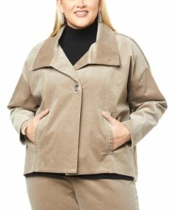 Wholesale ✔️ MarlaWynne WynneLayers Unstructured Hi-Low Collar Jacket Taupe ❤️ -Outlet MarlaWynne Sales unnamed file 1448