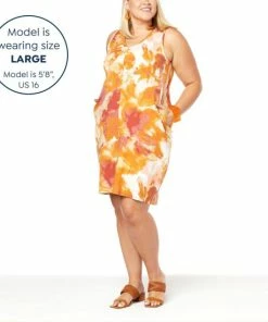 Buy 🧨 MarlaWynne Print Polished Knit Lantern 👗 Dress Marigold Watercolor 🤩 -Outlet MarlaWynne Sales unnamed file 1496