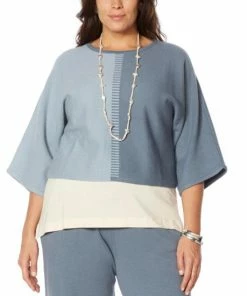 Promo 🛒 MarlaWynne WynneLayers Colorblocked Intarsia Knit Popover Sweater Ecru/light Heather Gray 🌟 -Outlet MarlaWynne Sales unnamed file 1508