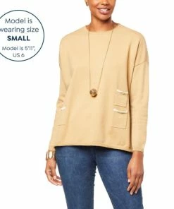 Hot Sale 😀 MarlaWynne WynneLayers Soft Knit Triple Pocket Sweater Cadet 🌟 -Outlet MarlaWynne Sales unnamed file 1541