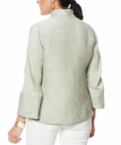 Promo 😀 MarlaWynne Textured Jacquard Topper Light Olive Gray 👏 -Outlet MarlaWynne Sales unnamed file 1558