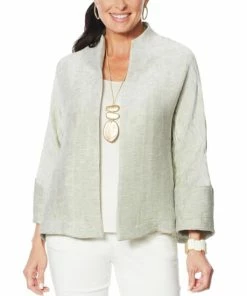 Promo 😀 MarlaWynne Textured Jacquard Topper Light Olive Gray 👏 -Outlet MarlaWynne Sales unnamed file 1559