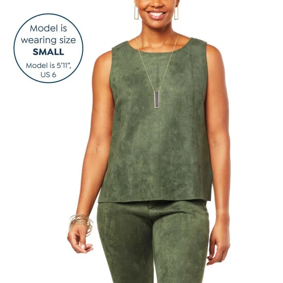 Best Pirce ⭐ MarlaWynne WynneLayers Faux Suede Sleeveless Shell Burgundy 🥰 5 Best Pirce ⭐ MarlaWynne WynneLayers Faux Suede Sleeveless Shell Burgundy 🥰 - Image 3