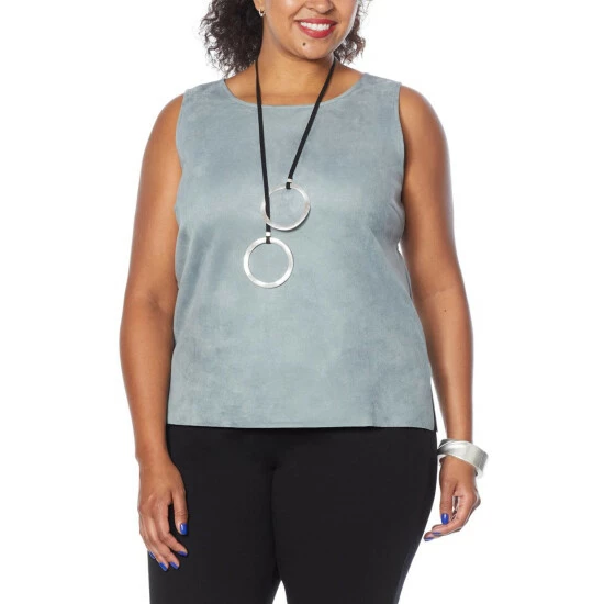 Best Pirce ⭐ MarlaWynne WynneLayers Faux Suede Sleeveless Shell Burgundy 🥰 6 Best Pirce ⭐ MarlaWynne WynneLayers Faux Suede Sleeveless Shell Burgundy 🥰 - Image 4