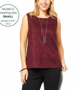 Best Pirce ⭐ MarlaWynne WynneLayers Faux Suede Sleeveless Shell Burgundy 🥰 19 Best Pirce ⭐ MarlaWynne WynneLayers Faux Suede Sleeveless Shell Burgundy 🥰 -Outlet MarlaWynne Sales unnamed file 1580