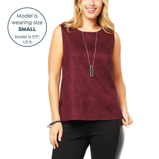 Best Pirce ⭐ MarlaWynne WynneLayers Faux Suede Sleeveless Shell Burgundy 🥰 8 Best Pirce ⭐ MarlaWynne WynneLayers Faux Suede Sleeveless Shell Burgundy 🥰 - Image 6