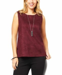 Best Pirce ⭐ MarlaWynne WynneLayers Faux Suede Sleeveless Shell Burgundy 🥰 21 Best Pirce ⭐ MarlaWynne WynneLayers Faux Suede Sleeveless Shell Burgundy 🥰 -Outlet MarlaWynne Sales unnamed file 1582