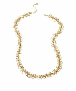 Outlet 🌟 MarlaWynne 34" Hexagon-Link Cluster Necklace Goldtone 🔔