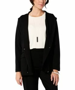 Best deal ⭐ MarlaWynne WynneLayers Double Knit Hooded Drawstring Jacket Creme Fraiche 😀