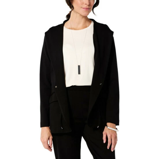 Best deal ⭐ MarlaWynne WynneLayers Double Knit Hooded Drawstring Jacket Creme Fraiche 😀 3 Best deal ⭐ MarlaWynne WynneLayers Double Knit Hooded Drawstring Jacket Creme Fraiche 😀