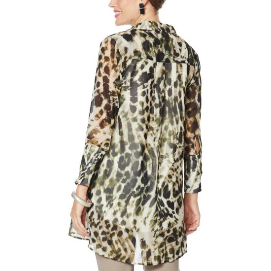 New ๐ MarlaWynne WynneLayers Animal-Print Hi-Low Hem ๐ Shirt Cinnamon ๐ 4 New ๐ MarlaWynne WynneLayers Animal-Print Hi-Low Hem ๐ Shirt Cinnamon ๐ - Image 2